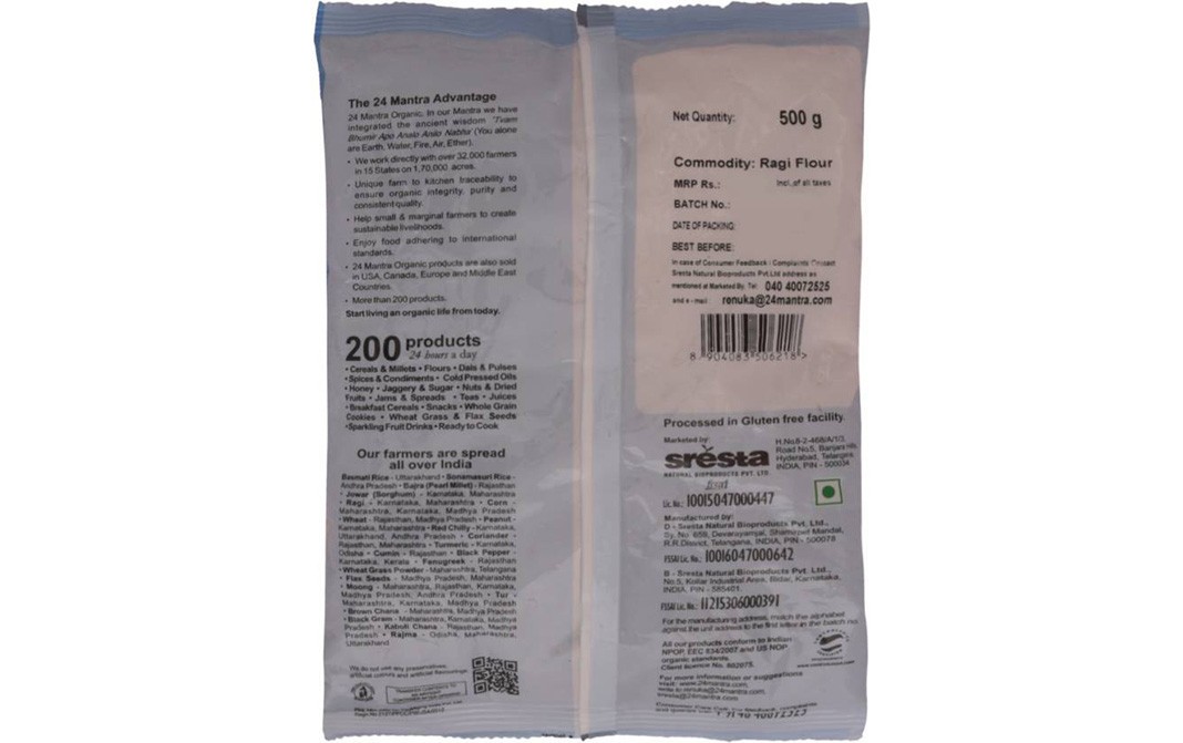 24 Mantra Organic Ragi Flour    Pack  500 grams